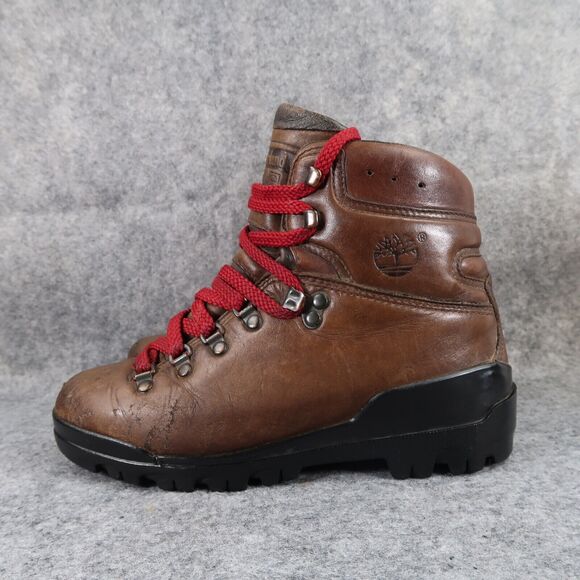 Timberland Shoes Womens 7 Boots Hiking Outdoor Leather Vintage Brown Lace Up Mid - Picture 4 of 16